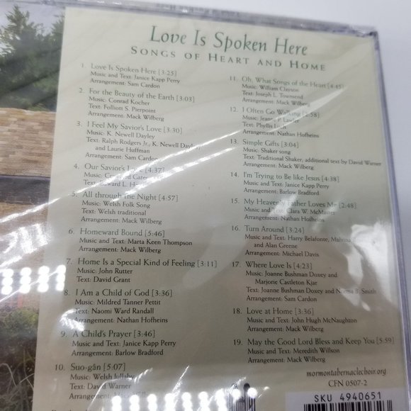 Mormon Tabernacle Choir Music CD Love is Spoken Here Songs of Heart and Home - Picture 4 of 11